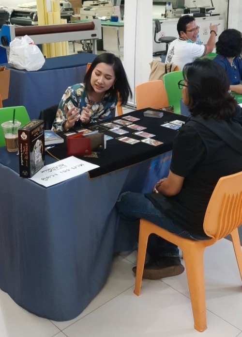 A fortuneteller at work. Thai society is very superstitious and in this country the supernatural is routine.