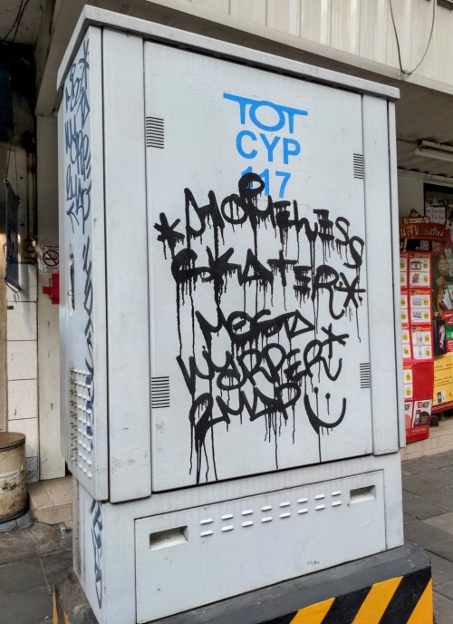 Phone exchange boxes are a favourite tag canvas in Bangkok.