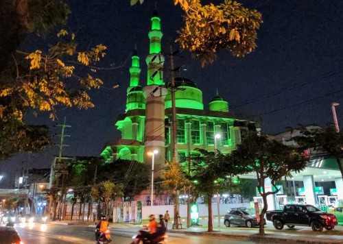 The Mosque in Pridibanomyong at night  Islam is followed by some 15% of Thai people